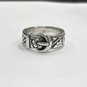 James Avery floral buckle ring silver